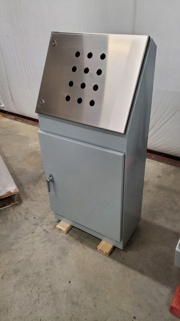 custom aluminum and powder coated steel control panel