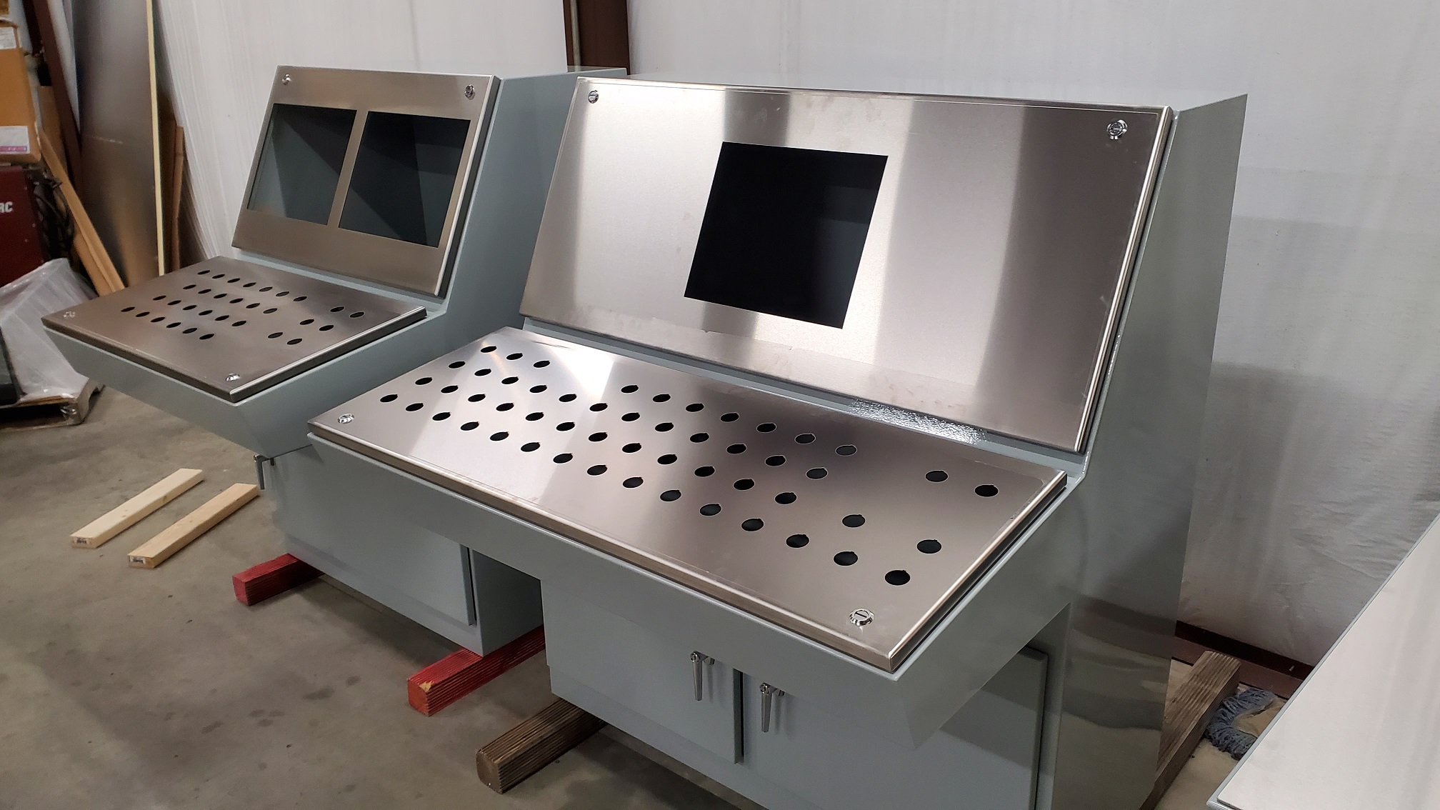 custom aluminum and powder coated steel control panel